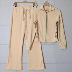 Twisted Heart y2k sequin panel matching track set